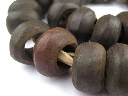 The Bead Chest Brown Bone Beads - Full Strand of Fair Trade African Beads (Ring, Brown)
